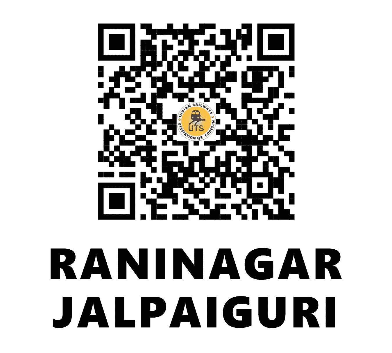 UTS QR Code for RANINAGAR JALPAIGURI - RQJ - NF (WEST BENGAL)